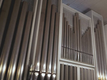 Organ pipes in a church.