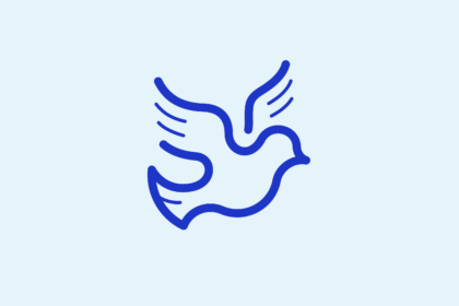Piirretty lintu lentää.